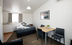 1-bedroom unit can sleep up to three guests